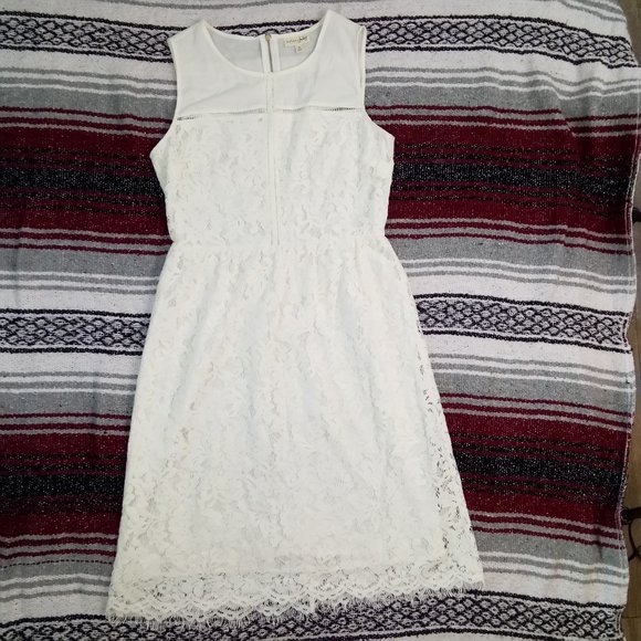 Maison Jules White Lace Sleeveless Midi Dress 6 - Picture 2 of 14